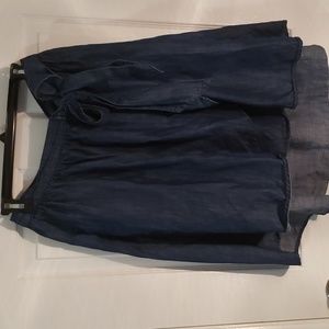 Kensie denim bow tie high waisted skirt with pockets